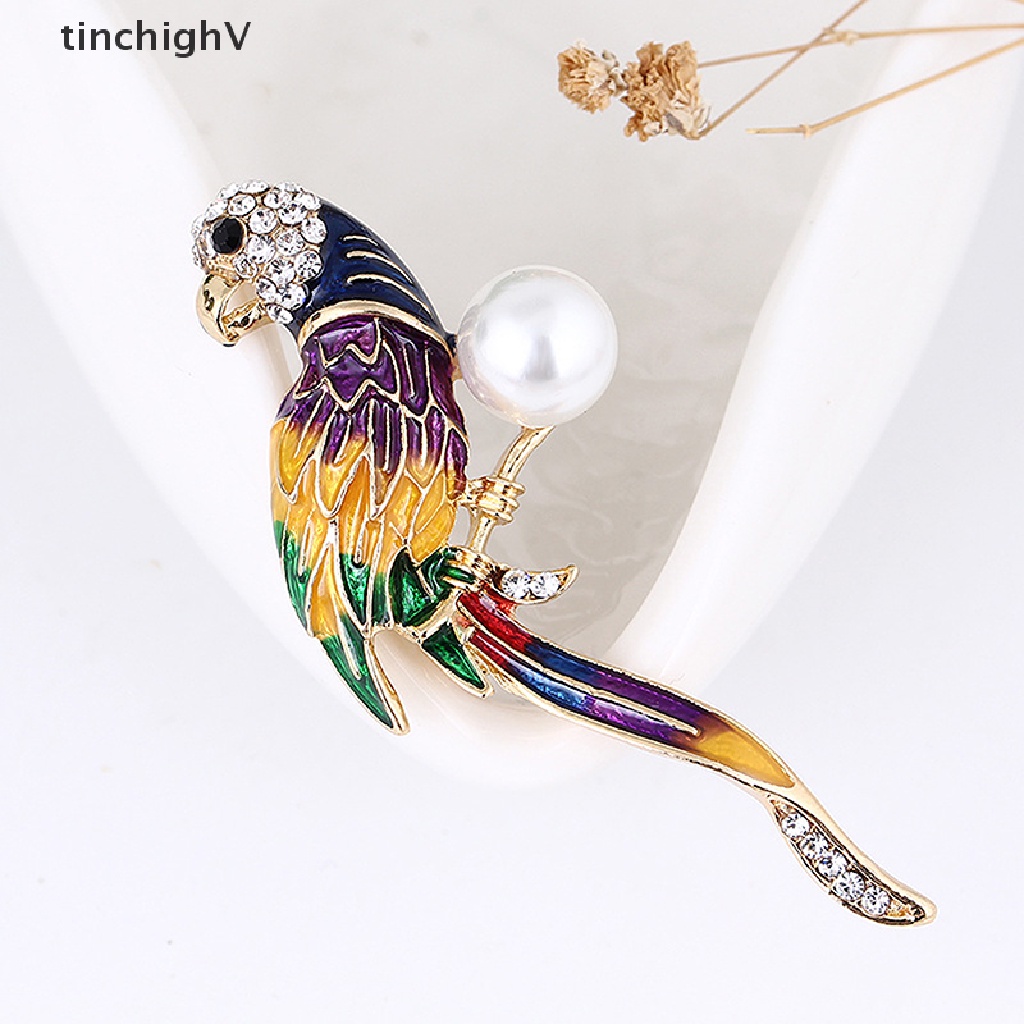 Ghim Cài Áo Hình Chú Vẹt Tráng Men Thời Trang Cho Nữ