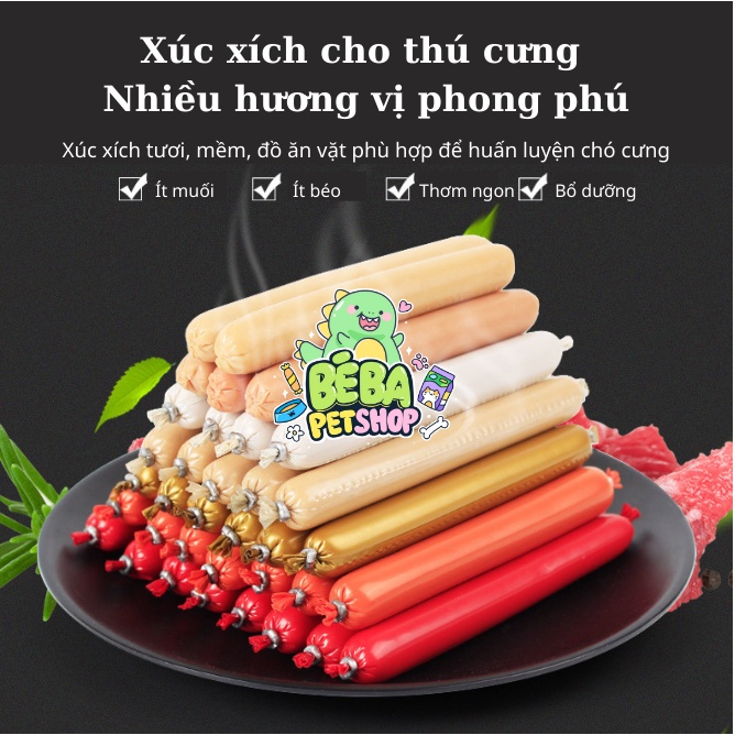 Xúc xích chó mèo Taotaopet bổ sung dinh dưỡng, nhiều hương vị hấp dẫn 15g/cây (lẻ 1 cây)| Bé Ba Petshop