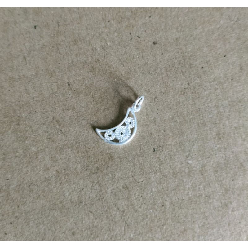 Charm bạc 925 hình mặt trăng khuyết vĩnh viễn bảo hành