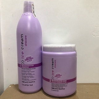 BỘ Dầu gội,Dầu hấp dành cho tóc hư hỏng Reconstructor Inebrya She Care Shampoo 1000ml x2-(NEW)