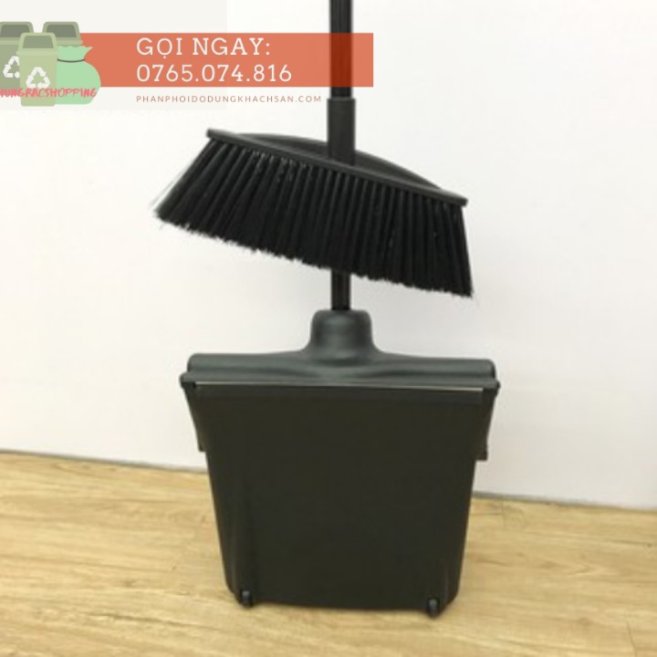 Chổi quét rác kèm ky hốt có nắp đậy rác tránh gió
