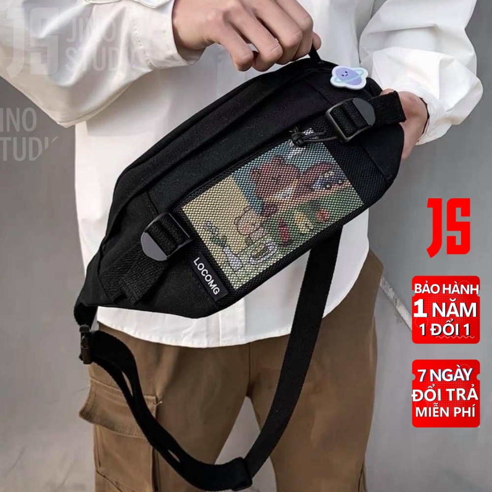 Túi Đeo Chéo Nam Bear Bag Street Wear Thời Trang Jino Studio Cao Cấp  - Túi Xách Nam Vải Canvas Bền Đẹp