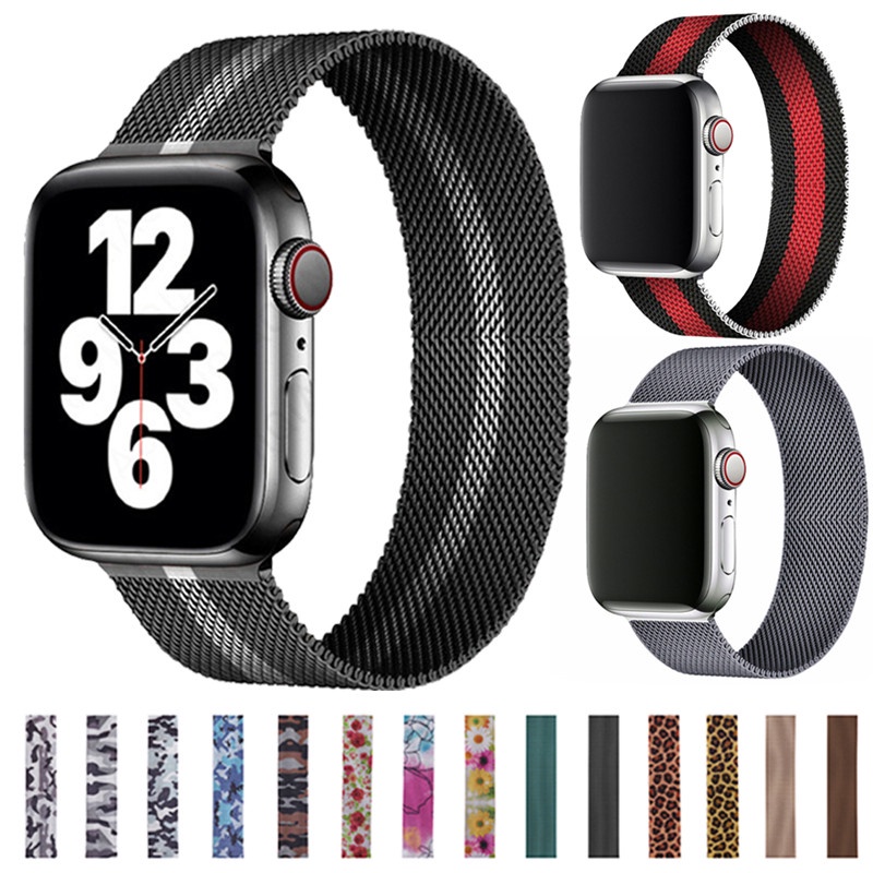 Dây Đeo Inox Khóa Nam Châm Cho Đồng Hồ Thông Minh Apple watch 45mm 44mm 41mm 40mm 38mm 42mm 7 SE 6 5 S7 Pro