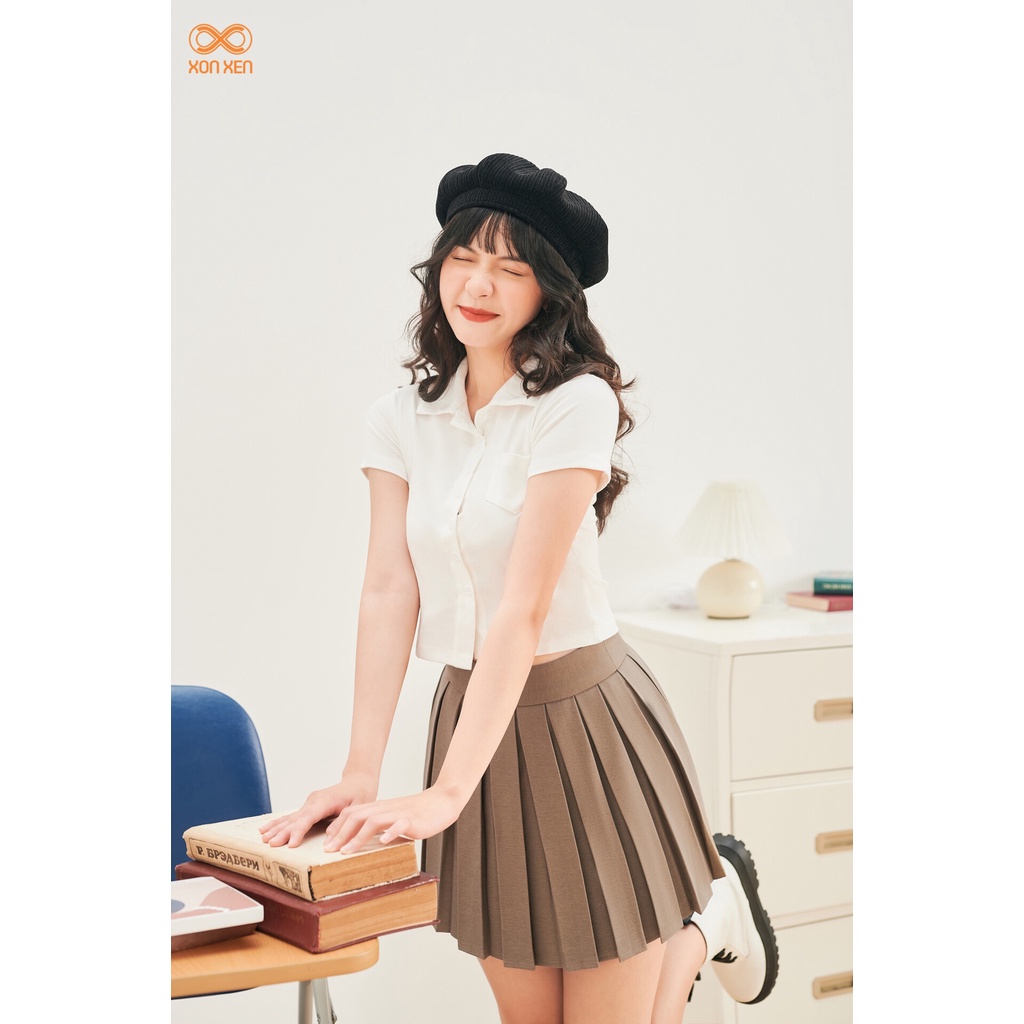 Áo polo croptop Áo croptop trơn màu chất thun ôm co giãn dễ chịu XONXEN SHOP freesize mã 1141