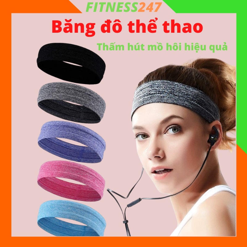 Băng Đô Thể Thao Headband Thời Trang, Co Giãn Thấm Hút Mồ Hôi Chống Trượt Tập Yoga, Gym Nam Nữ