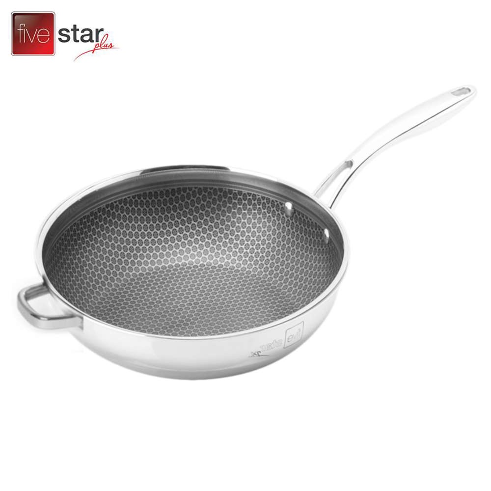 Chảo sâu lòng chống dính 3 lớp Inox 304 Fivestar Blackcube 32cm đáy liền FPC32002 - Bảo hành 25 năm