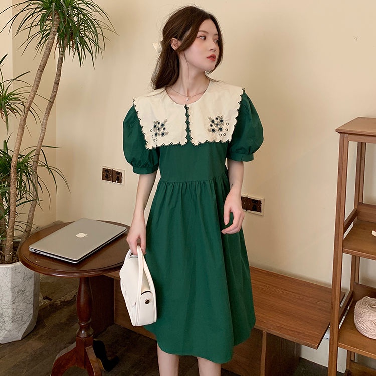 Đầm Chữ A Cột Dây Tay Phồng Thời Trang Retro 2022 Cho Nữ