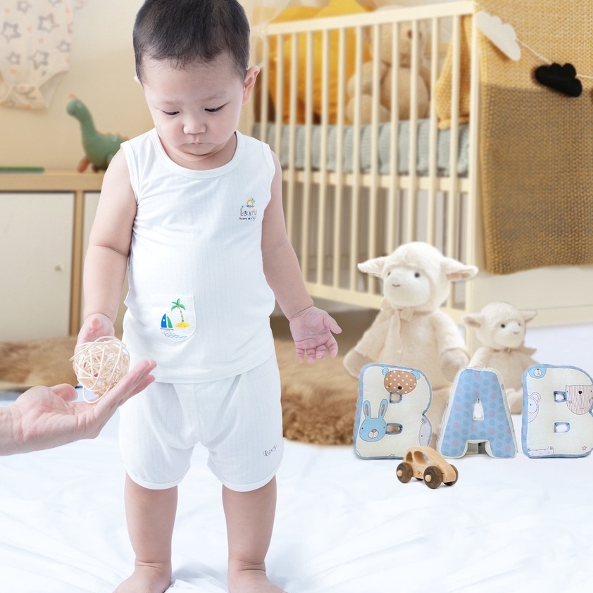 Bộ quần áo ba lỗ Luxry cho bé trai và bé gái - Ba lỗ mặc nhà mùa hè siêu mát -bộ sát nách chất thun sợi tre Luxry