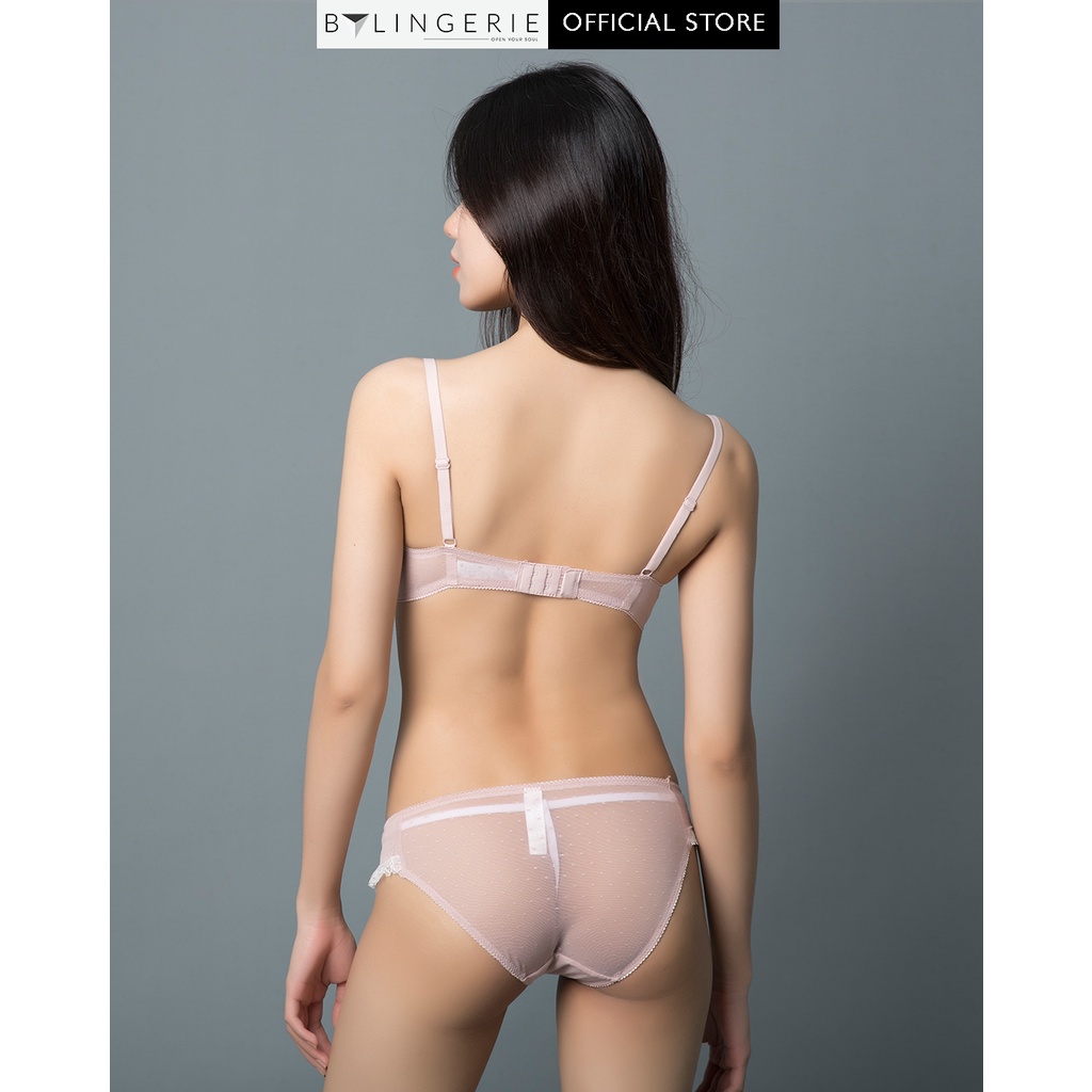 Bộ đồ lót ren nữ BY LINGERIE màu hồng không gọng mút đệm dày siêu nâng ngực B219 | BigBuy360 - bigbuy360.vn