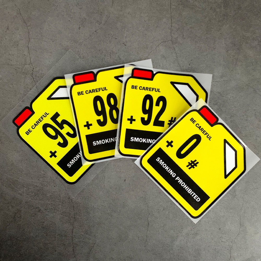 JDM Xe ô tô nhắc nhở Nhãn dán Loại xăng Decal Dễ thương Dán nắp bình xăng