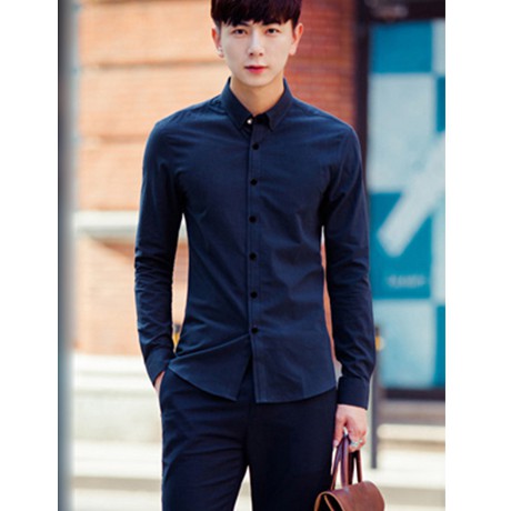 Áo Sơ mi Nam BIGSOP CT01 dài tay xanh đen