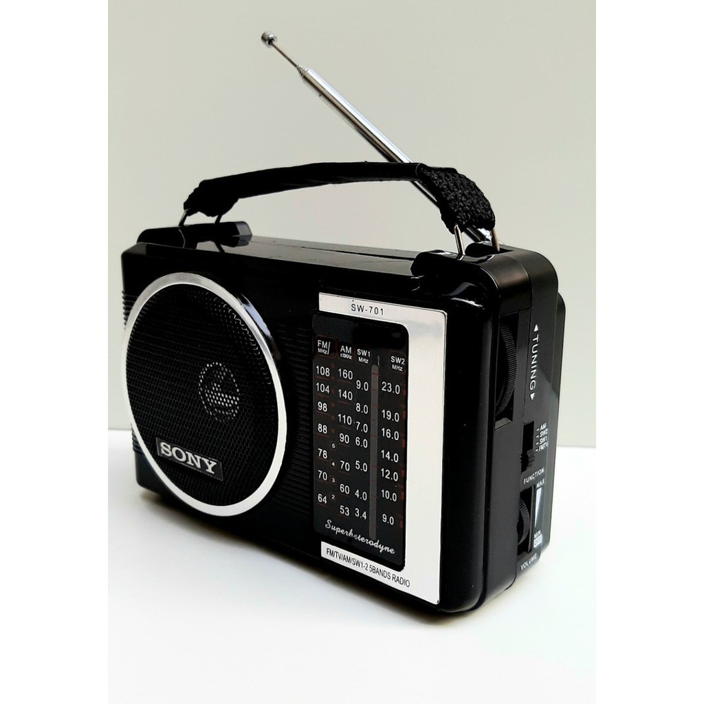 Đài sony Radio FM, AM ,SW 701 ( bảo hành 3 tháng) có kèm dây cắm điện trực tiếp 220V bắt được mọi tần số - Lazano Shop