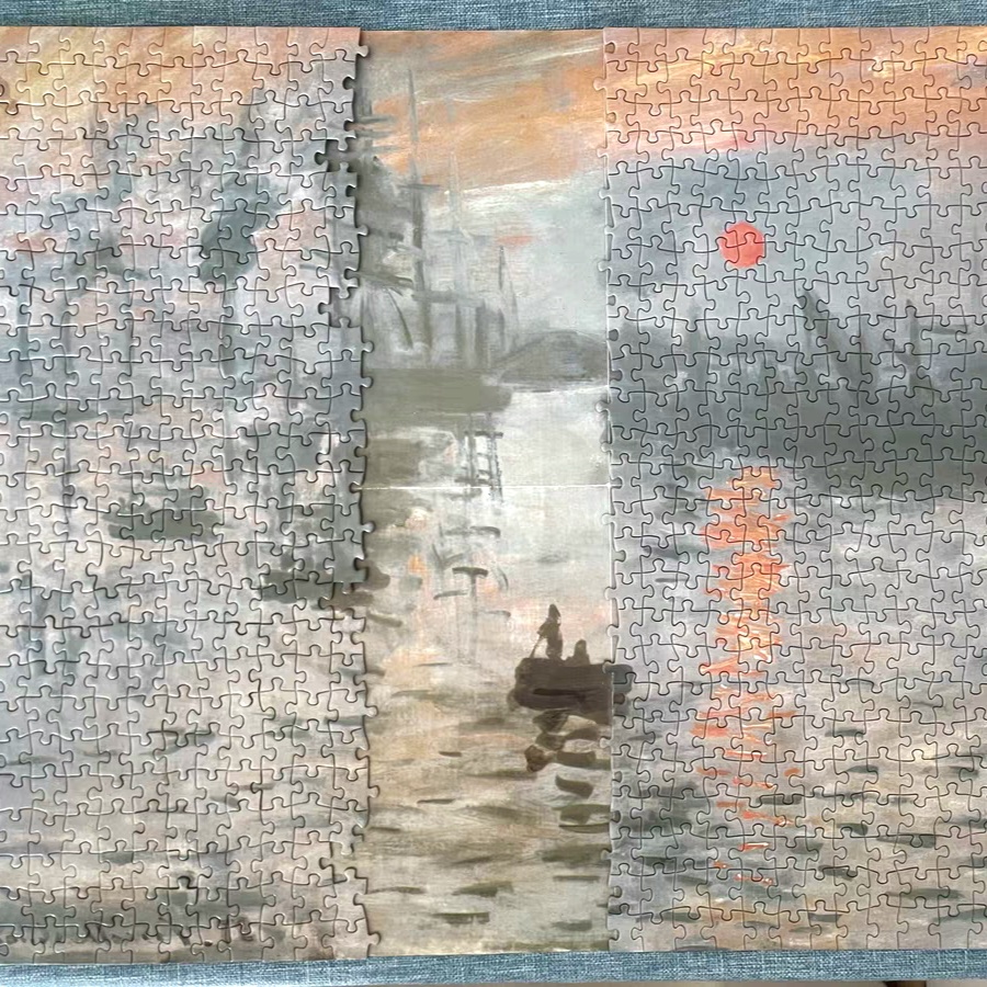 Tranh Ghép Xếp Hình 1000 Mảnh DIY Jigsaw Puzzle Màu Đẹp Sắc Nét Miếng Dày RandomCut 70x50 Mona Lisa Museum Collection