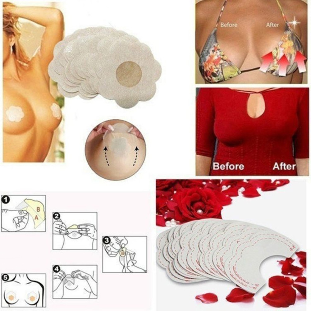 Set 10 miếng silicon vô hình dán nâng ngực làm đẹp chống chảy xệ