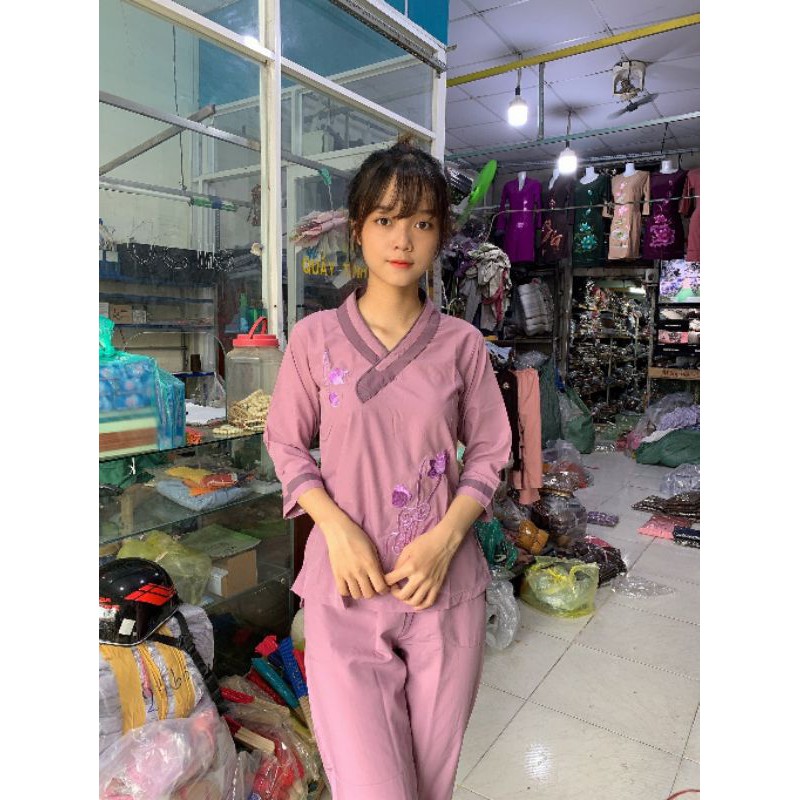 đồ bộ đi chùa.tim bầu