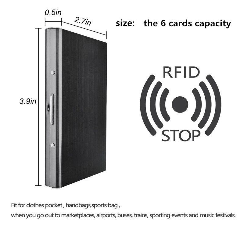 Hộp Đựng Thẻ ID/Thẻ Tín Dụng/Danh Thiếp Bằng Thép Không Gỉ 10 Ngăn Hàng Mới Nâng Cấp Làm Quà Tặng