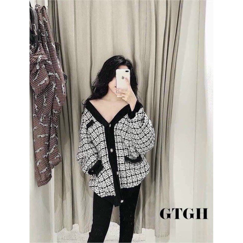 Áo khoác len cardigan hạt gạo kẻ hàng Quảng Châu cao cấp loại 1 đẹp (có ảnh + video thật) Zinstore94 | BigBuy360 - bigbuy360.vn