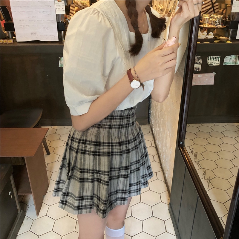 SUXI Áo Sơ Mi Ngắn Tay Cổ Vuông Dáng Rộng Thời Trang Hàn Quốc Dành Cho Nữ