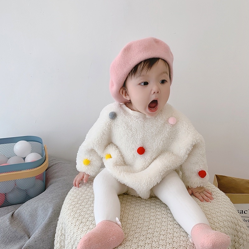 Bodysuit bộ áo liền thân tay dài ấm áp cho bé