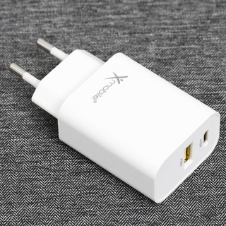 Adapter sạc 2 cổng Type C PD Xmobile QP-1EU Trắng