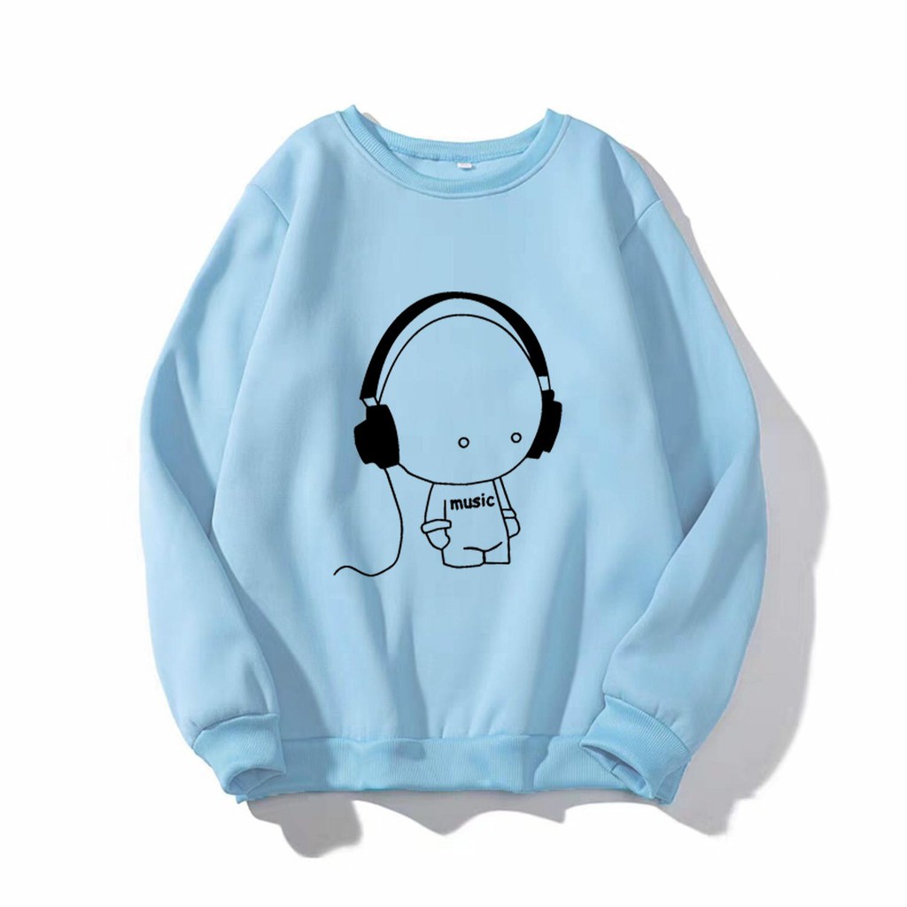 Áo sweater nam nữ in nhok music siêu cute