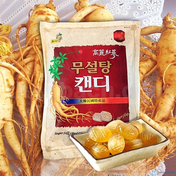 Kẹo hồng sâm Hàn Quốc Red Ginseng không đường Sugar free Candy dùng được cho người tiểu đường