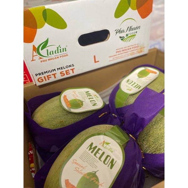 Dưa lưới Aladin Melon size L (5,6kg), B (6,5kg)- Hàng mới