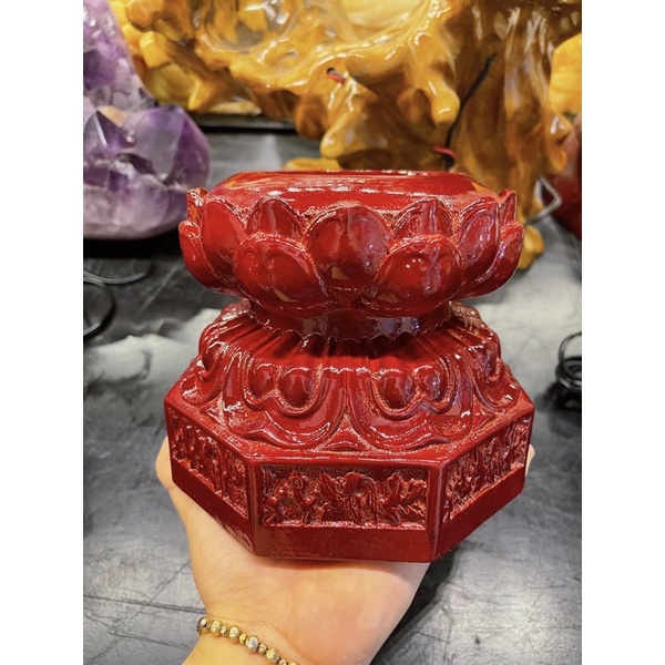 Đế Gỗ Đèn Led - Hoa Sen Bi Cầu Phong Thuỷ