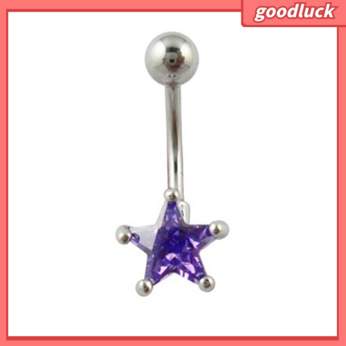 Khuyên rốn đính đá hình ngôi sao 5 cánh độc đáo