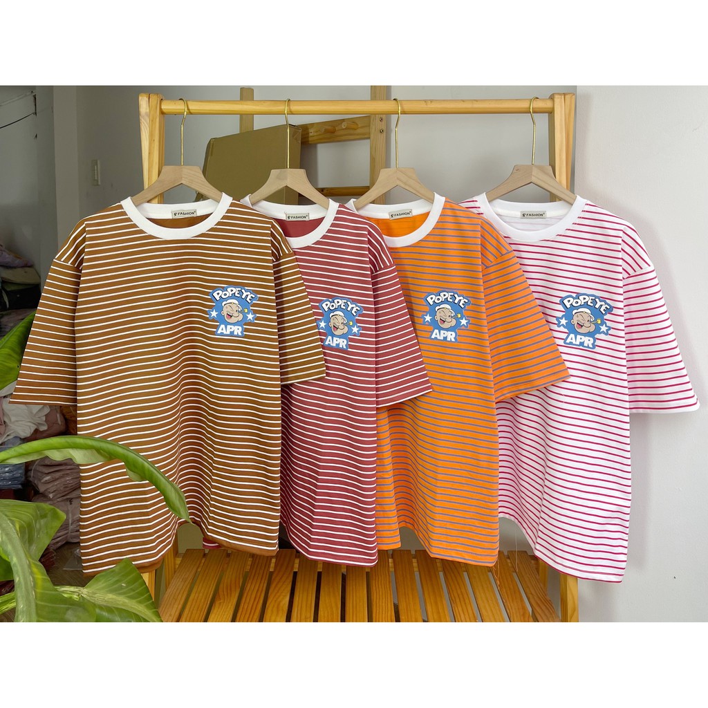 Áo thun from rộng tay lỡ - SỌC IN POPEYE - Style UNISEX (ẢNH CHỤP THẬT 100%) -- [ Xưởng Sỉ Supo ]