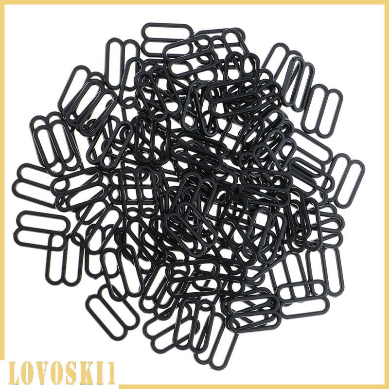 [LOVOSKI1]100 Pieces Plastic Bra Lingerie Strap Clips Hook Slider Buckles 8mm Clear