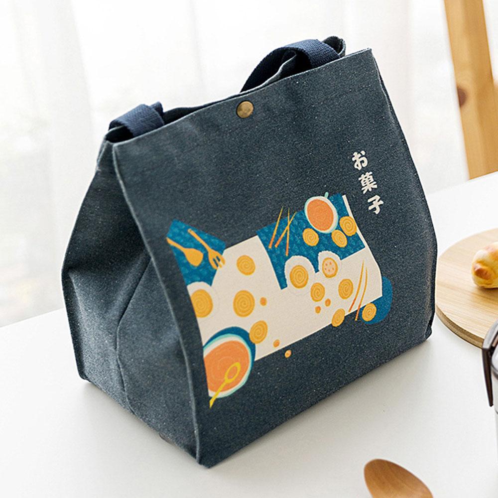 Túi Vải Canvas Kiểu Nhật Bản Có Dây Rút Nhiều Màu Sắc Để Đựng Cơm Trưa Tiện Dụng