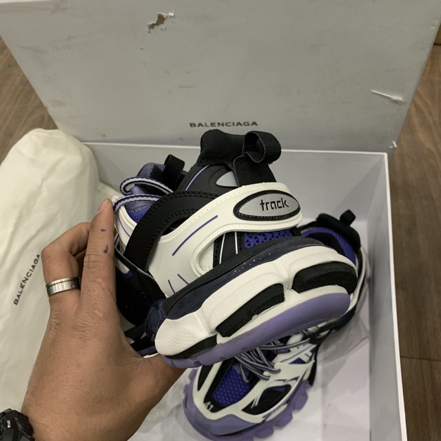 Giầy bale.ciga track tím trắng lai au