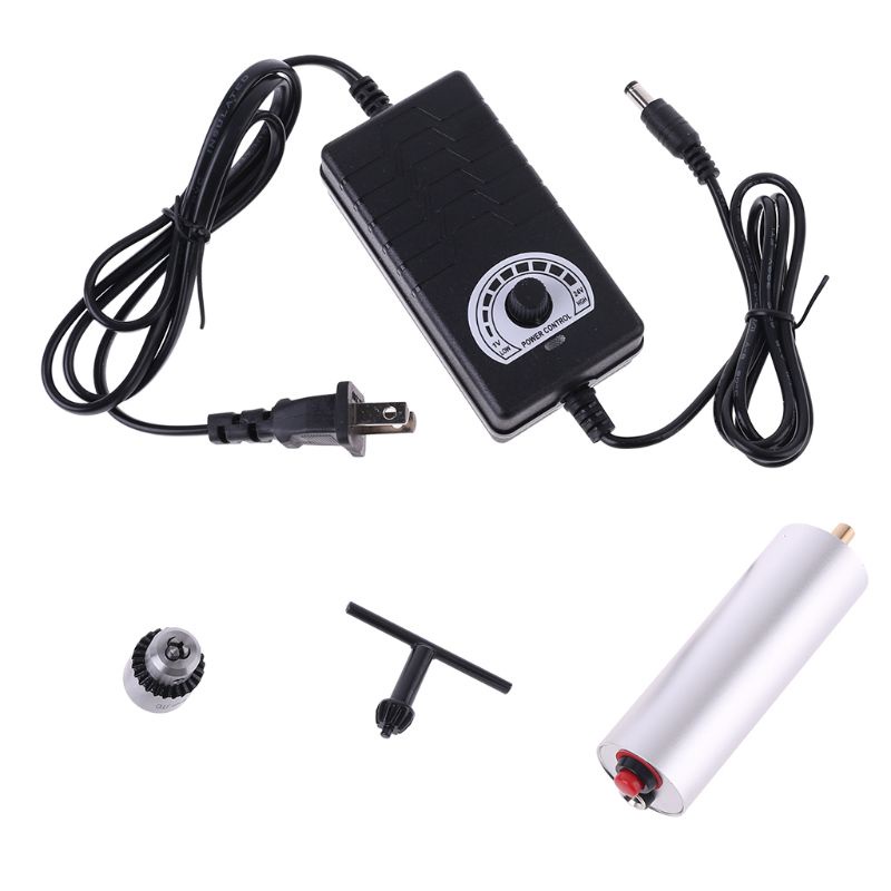 Máy Khoan Điện Cầm Tay Mini DC 3V-24V Động Cơ Xoay 385 Độ Cho w 24V