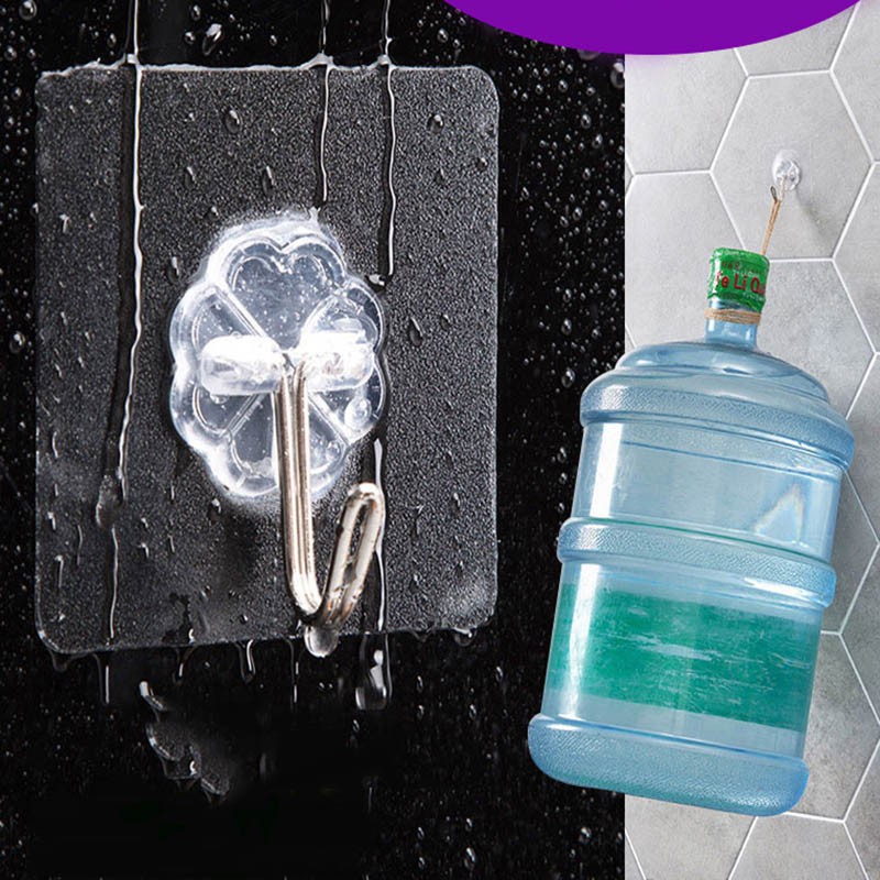 Móc treo đồ dán tường trong suốt không cần khoan