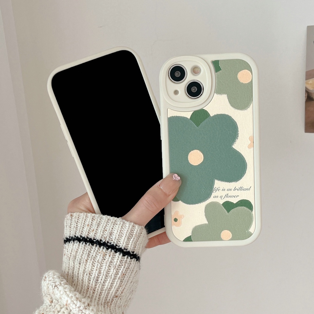 Realme C20 C11 C21Y C25Y C12 C15 C25 C25S C17 Narzo 20 30A 7i 5i 5s 5 2021 2020 ins retro Green Red Flower Silicone Shockproof Full Oval lens protection Soft Phone Case Back Cover DY 41