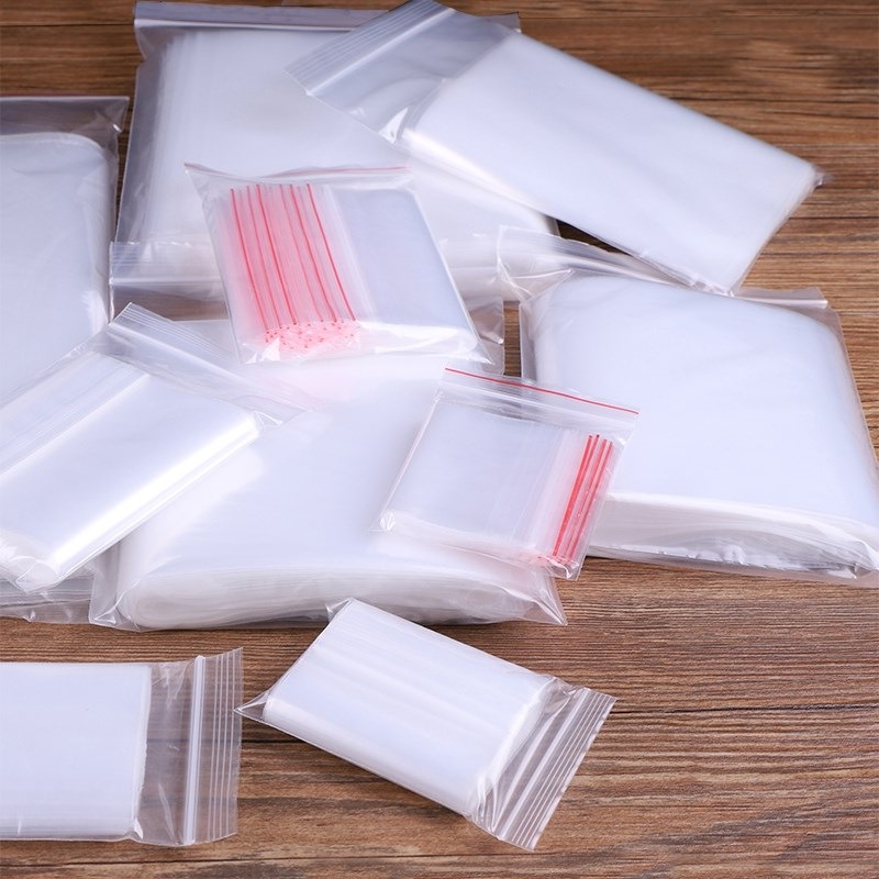Túi zip chỉ đỏ nhiều khích thước - Túi zip chỉ đỏ loại dày gói 100gm