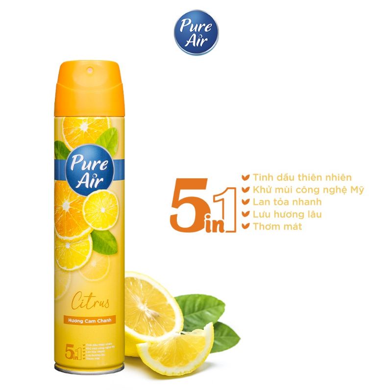 (5 HƯƠNG) Nước hoa xịt phòng Pure Air 280ml