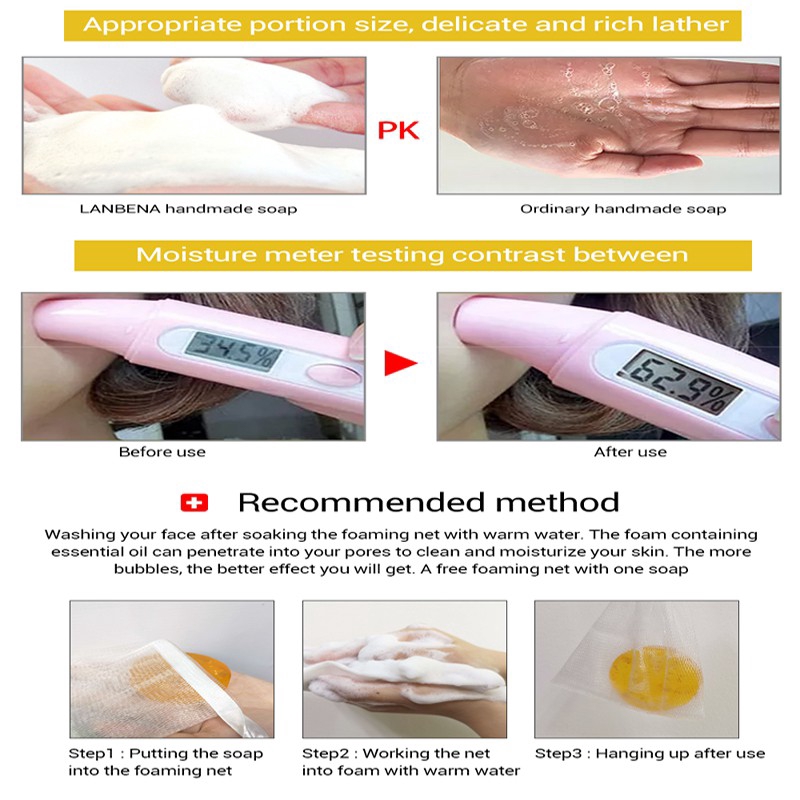 Xà Phòng Làm Trắng Da Tinh Chất Vàng 24K Lanbena 40g