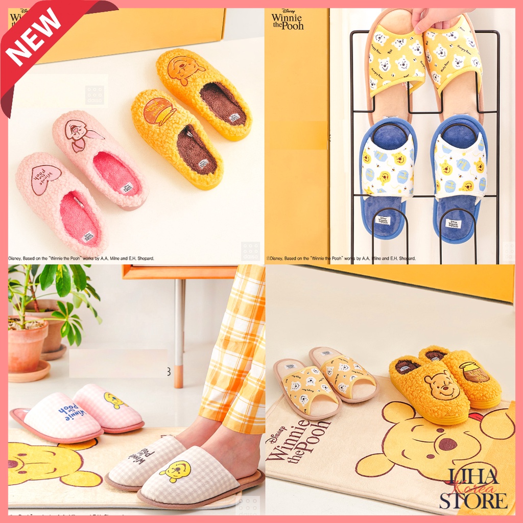 🎈Daiso Korea X Disney Winnie the Pooh Dép đi trong nhà / Giày phòng khách Pooh / Dép Pooh / Dép heo 