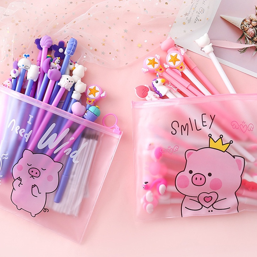 Bút bi nước cute ngẫu nhiên nhiều màu viết dễ thương anime chibi hoạt hình đồ dùng học tập xinh xắn