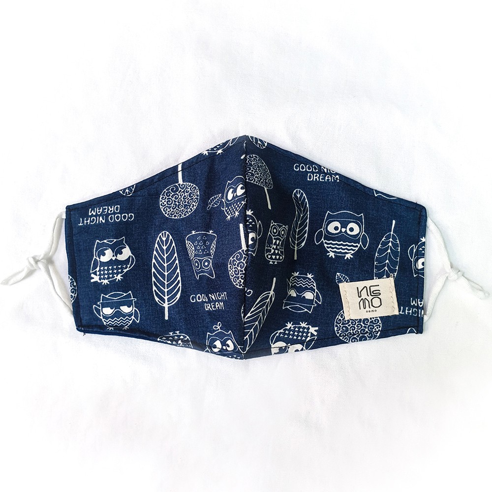 Khẩu trang vải 3 lớp họa tiết chim cú | BigBuy360 - bigbuy360.vn