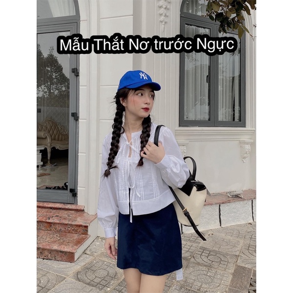 Áo sơmi Babydoll tay dài Màu trắng dáng babydoll không kén dáng với chất vải kate xô mát form chuẩn phong cách hàn quốc