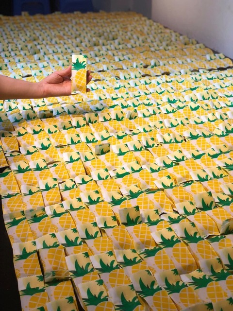 Túi đựng bánh dứa vàng