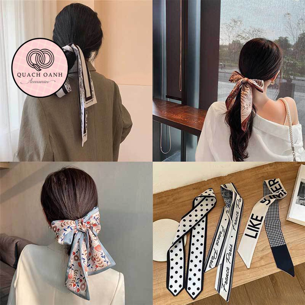 Khăn lụa Hàn Quốc phong cách cổ điển kiểu Pháp buộc tóc quàng cổ xinh xắn – KH31