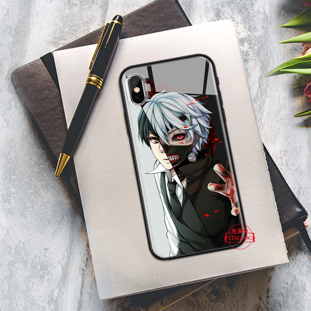 Ốp điện thoại mặt kính in họa tiết hoạt hình Tokyo Ghoul cho iPhone XS Max XR X 11 Pro 7 8 6 6S Plus