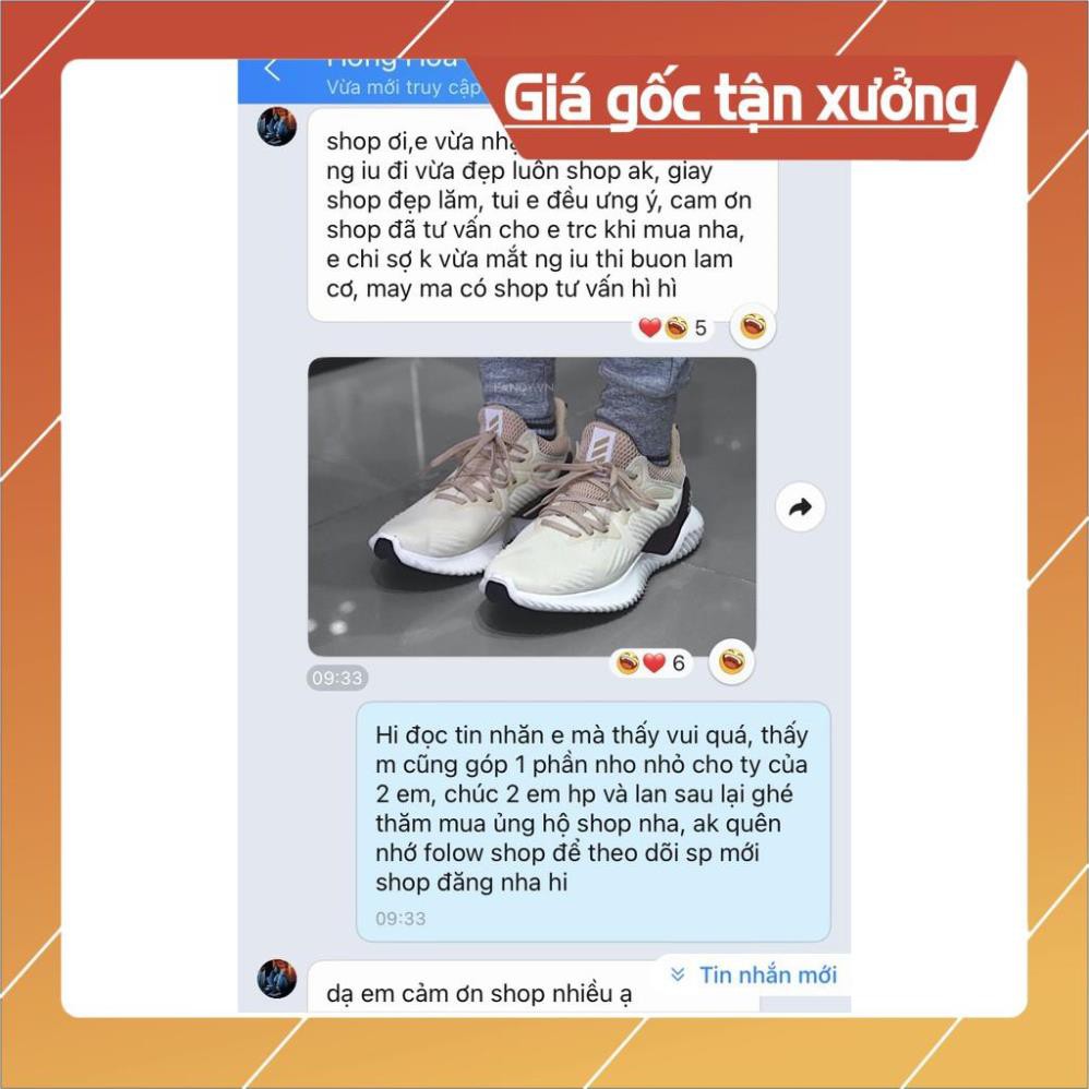 [FreeShip+Giá Hủy Diệt] Giầy Alphabounce xịn sò Full phụ kiện, Giày thể thao nam nữ Sneaker Alphabounce kem sữa