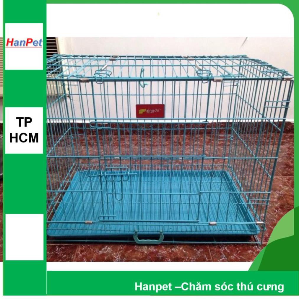 Hanpet.GV- Chuồng Lồng cũi chó mèo dưới 25kg (SD90 SD70 &amp; SD75) Chuồng chó mèo sơn tĩnh điện gấp gọn