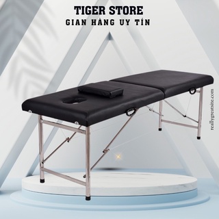 Giường gấp vali giường phun xăm chân inox dùng cho Spa, Nối mi, Xăm hình, massage bấm huyệt hàng nhập khẩu tặng kèm gối