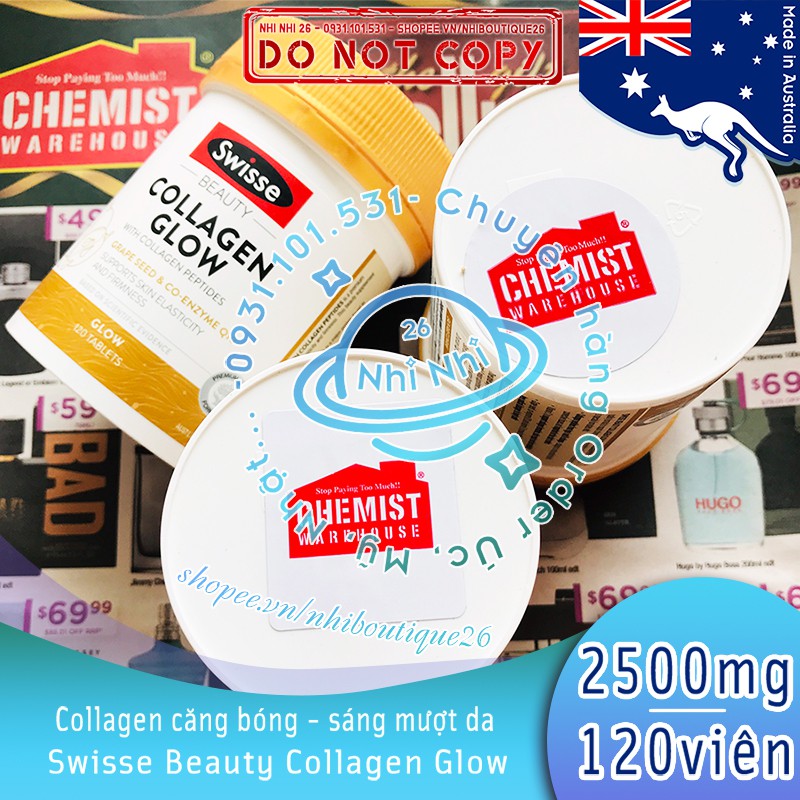 🎈CÓ BILL ÚC🎈 Swisse Beauty Collagen Glow - Collagen căng bóng da 60 viên / 120 viên / 120g 🎈 Chuẩn Chemist Warehouse 🎈 | BigBuy360 - bigbuy360.vn